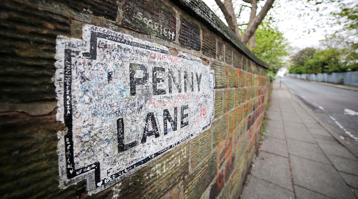 La rue de Penny Lane à Liverpool qui a inspiré les Beatles